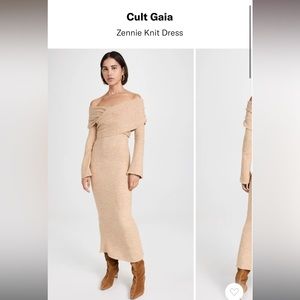 Cult Gaia - Zennie Knit Dress in Tawn Melange - Size Medium